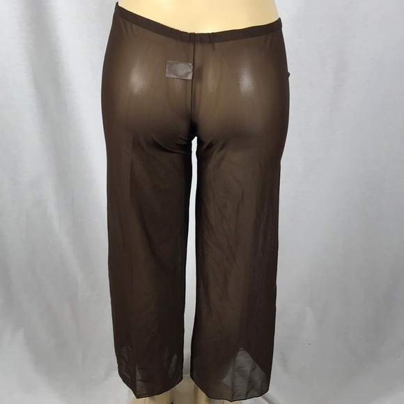 Zuliana Size XL Brown Mesh Waist Tie Beach Pants. Made in USA. New With Tags. - Picture 4 of 4